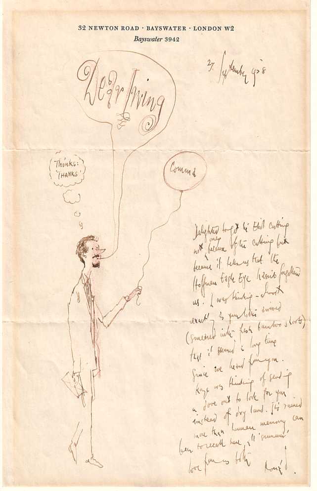 letter from Ronald Searle