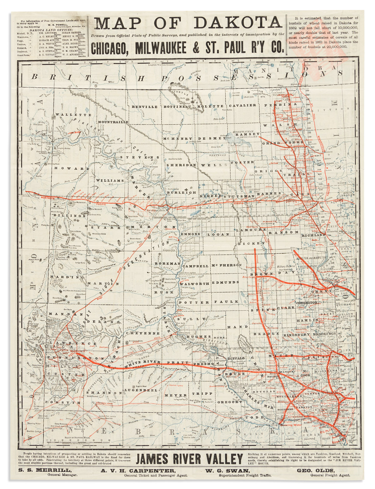 Map of Dakota Drawn from Official Plats
