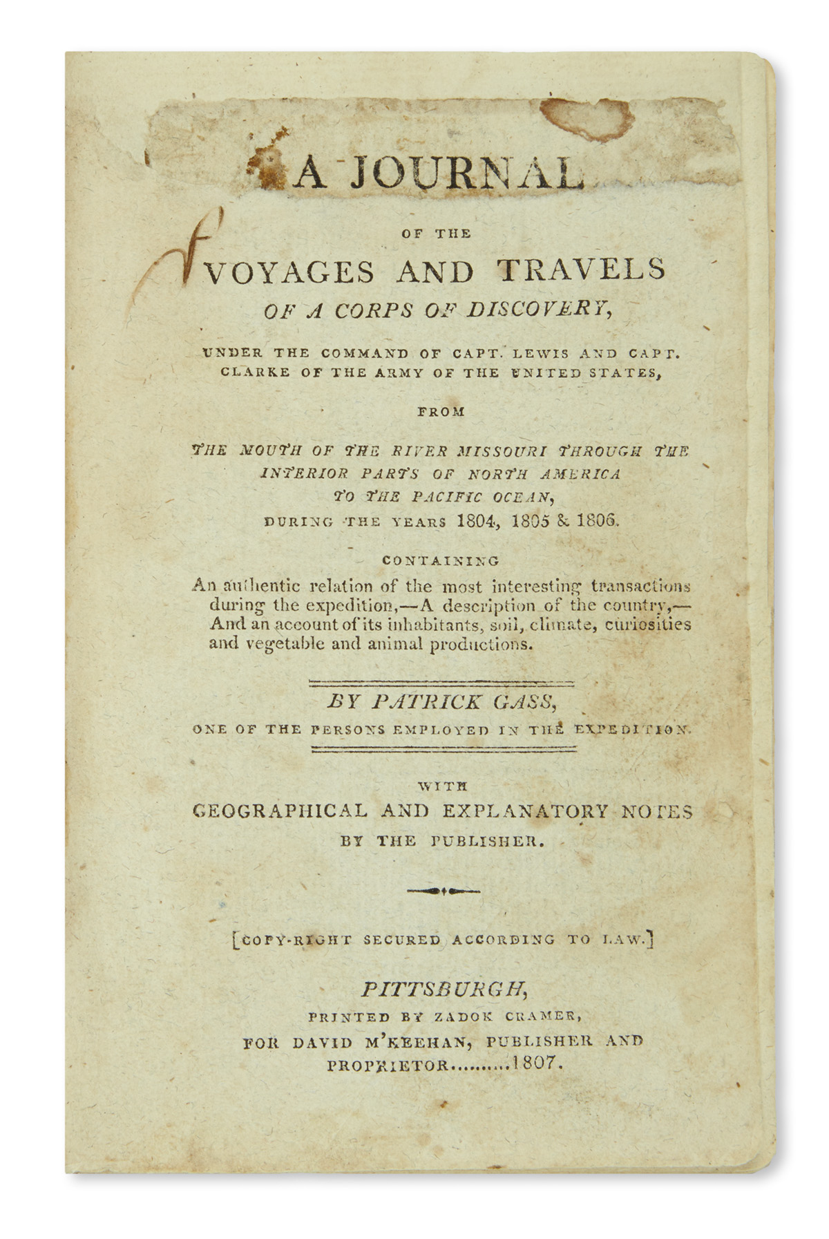 lewis and clark corps of discovery expedition journal