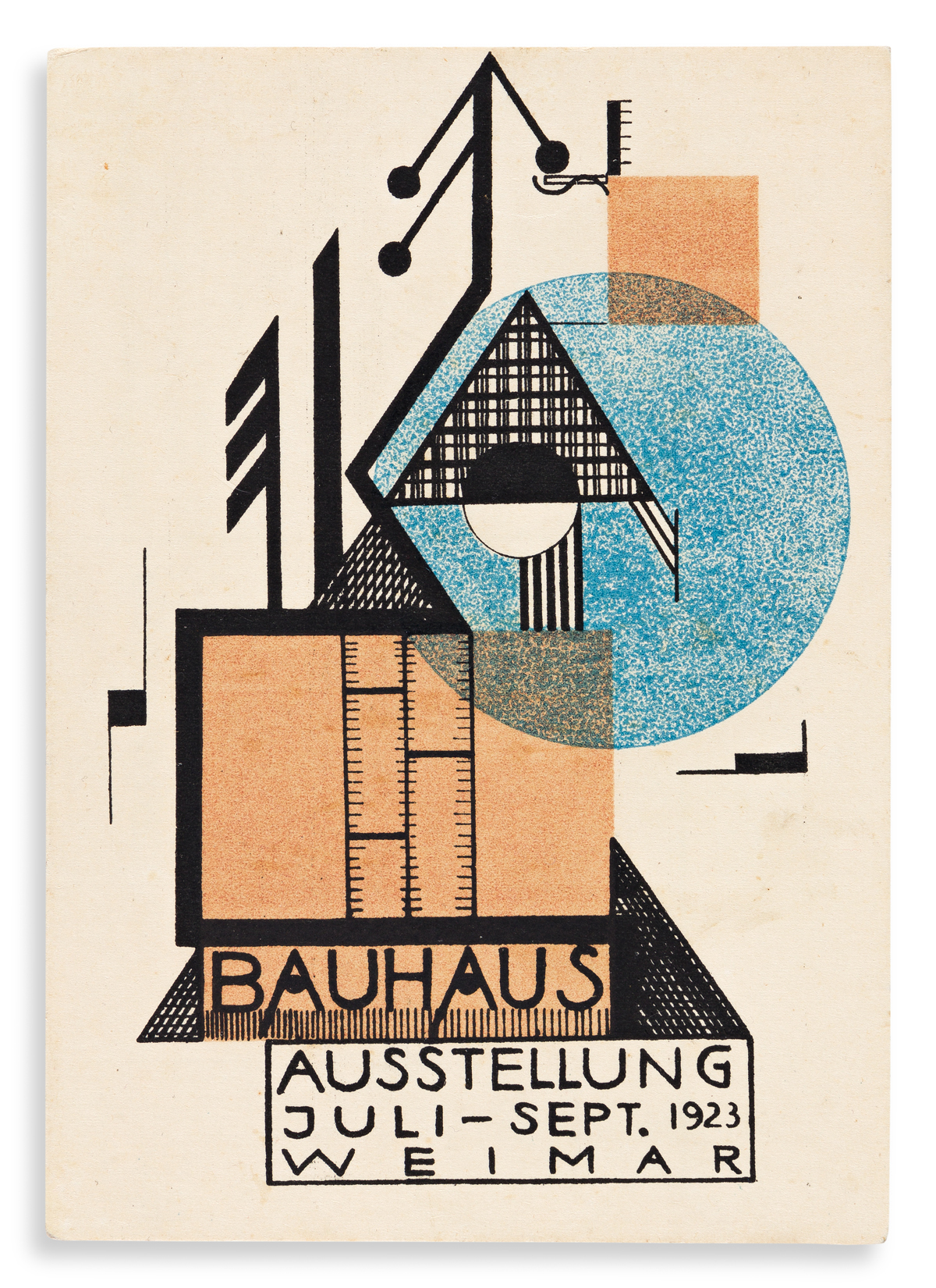 BAUHAUS POSTER 1923,Bauhaus poster,Weimar 1923,Bauhaus Exhibition