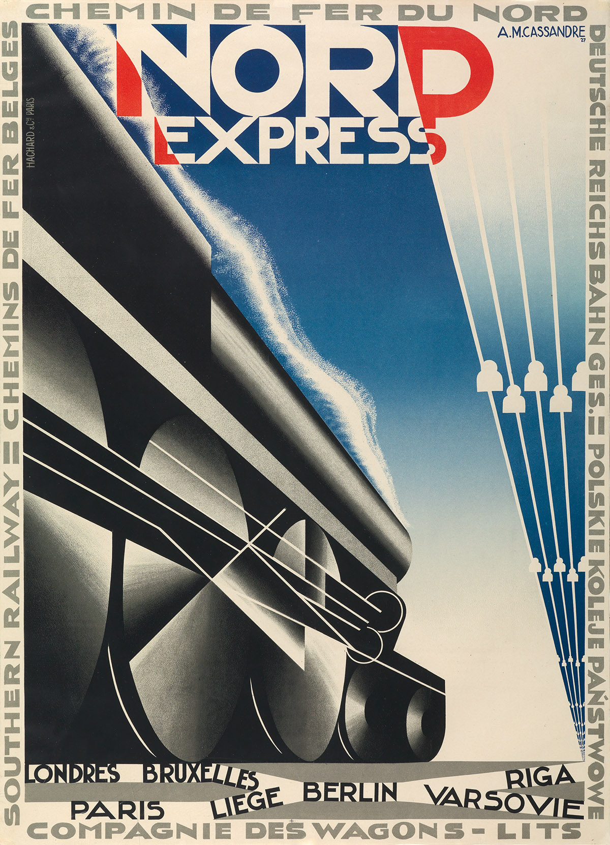 MOURON (1901 1968) NORD EXPRESS 1927 41x29