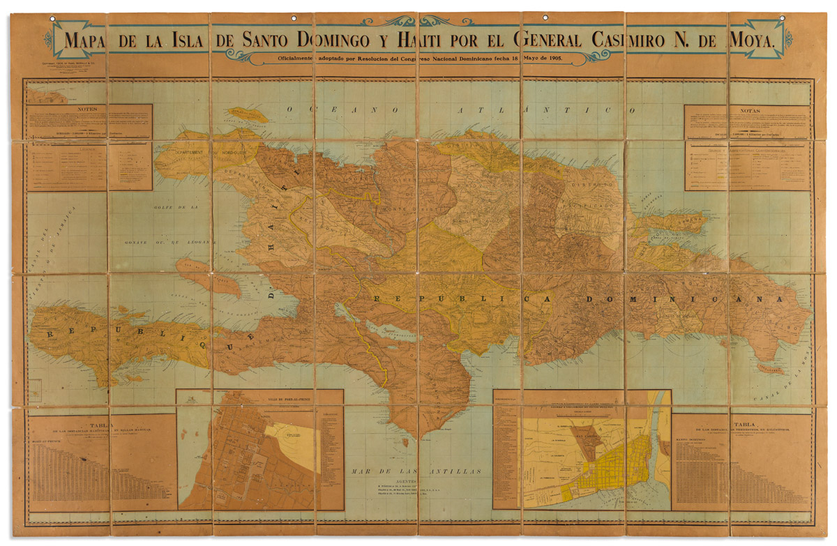 Mapa de la Isla de Santo Domingo y Haiti.