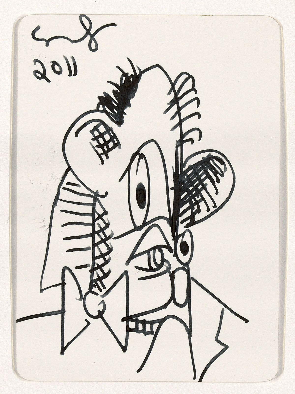 GEORGE CONDO Untitled (Mental States Playing Card Drawing)