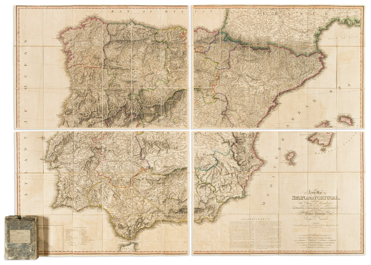 A New Map of Spain and Portugal, Exhibiting the Chains of Mountains with Their Passes,