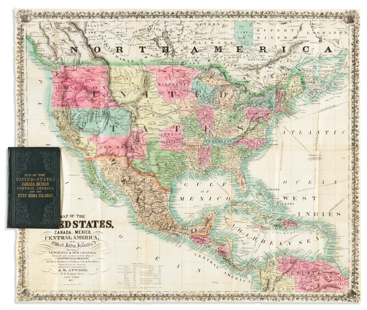 Map of the United States, Canada, Mexico, Central America, and the West India Islands