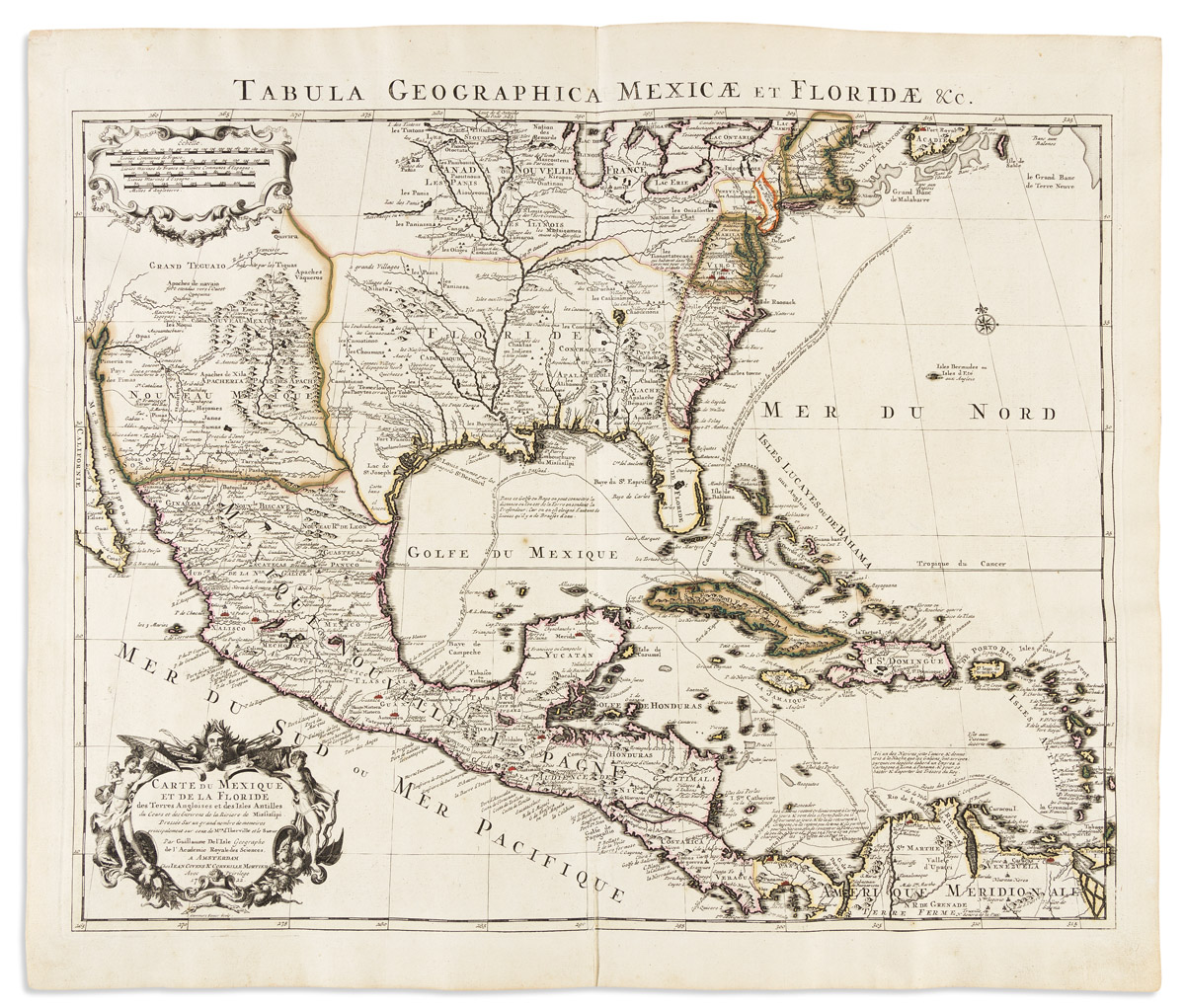 Carte du Mexique et de la Floride.