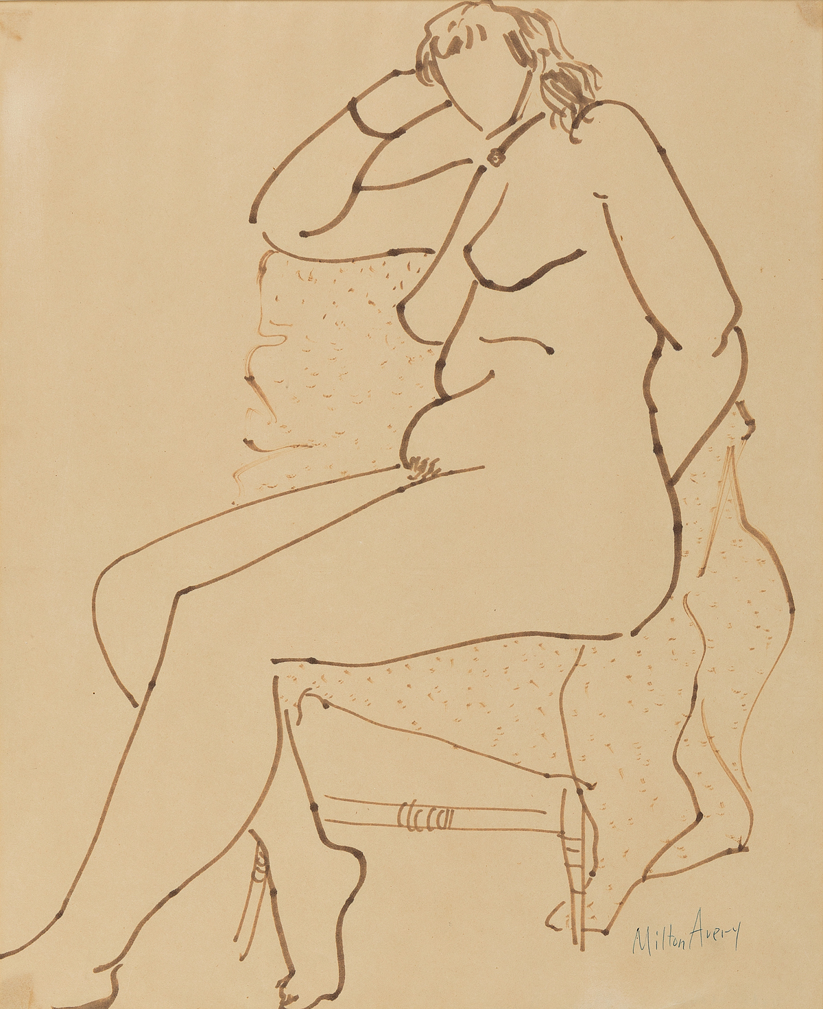 MILTON AVERY Seated Female Nude