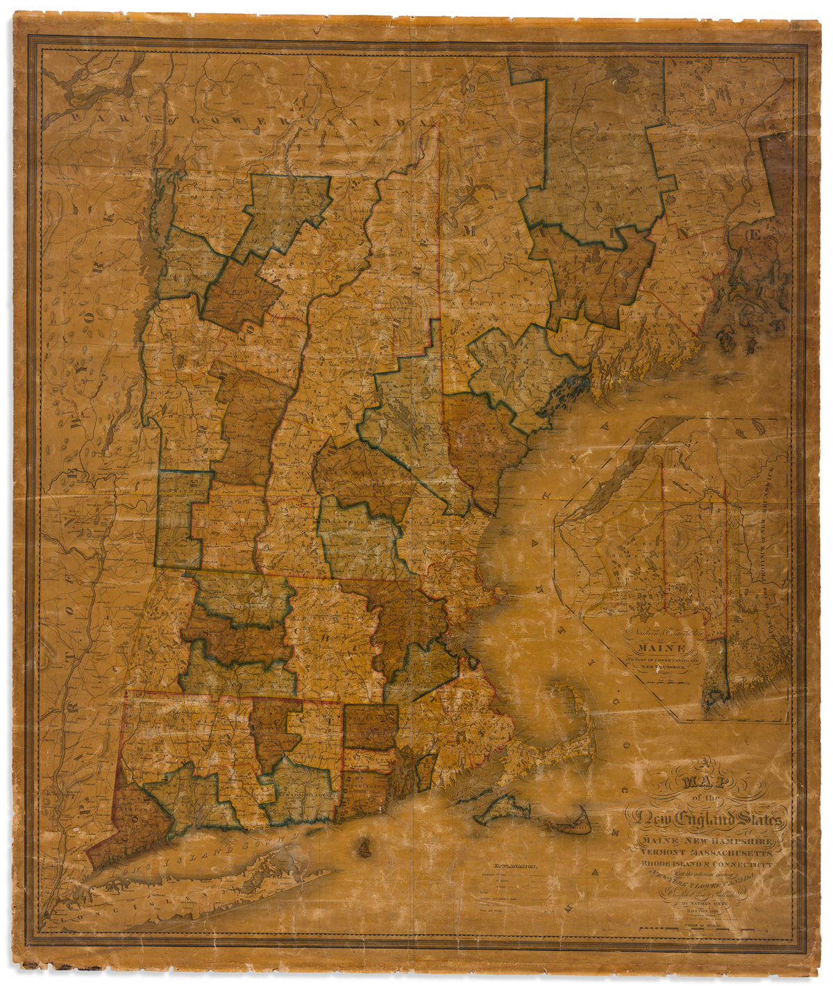 Hale Nathan A Map Of The New England States