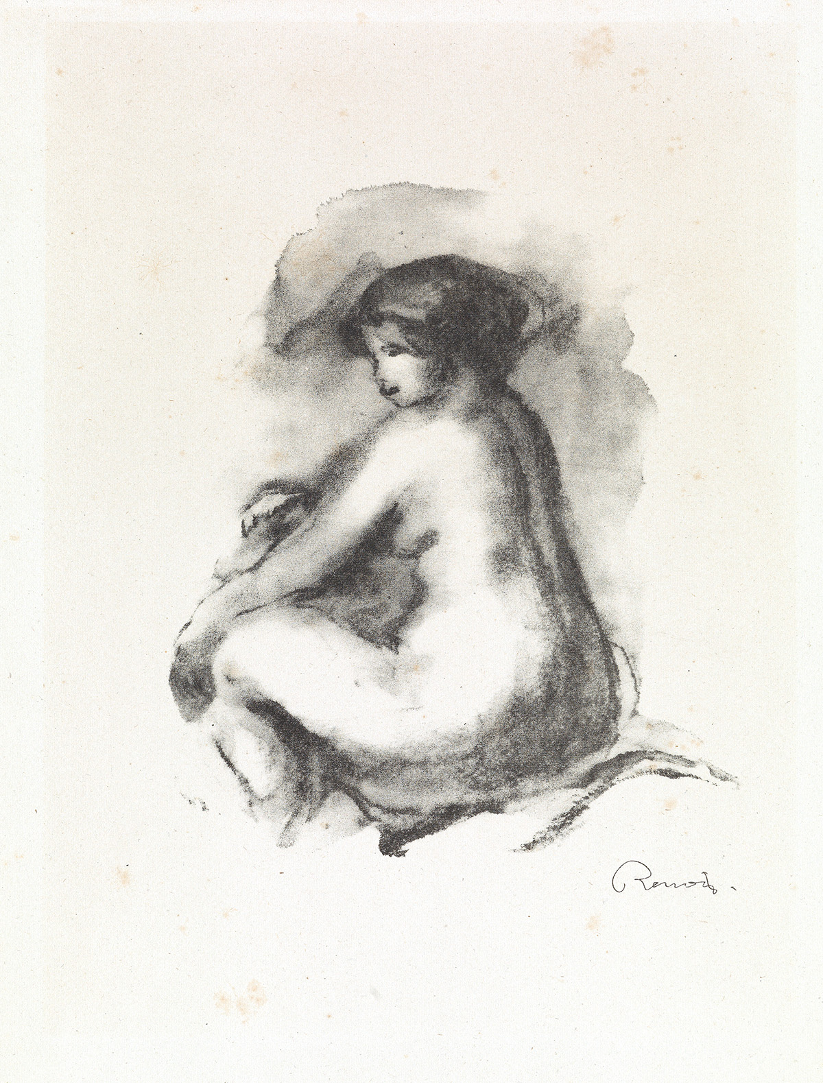 PIERRE AUGUSTE RENOIR Étude de Femme Nue Assise