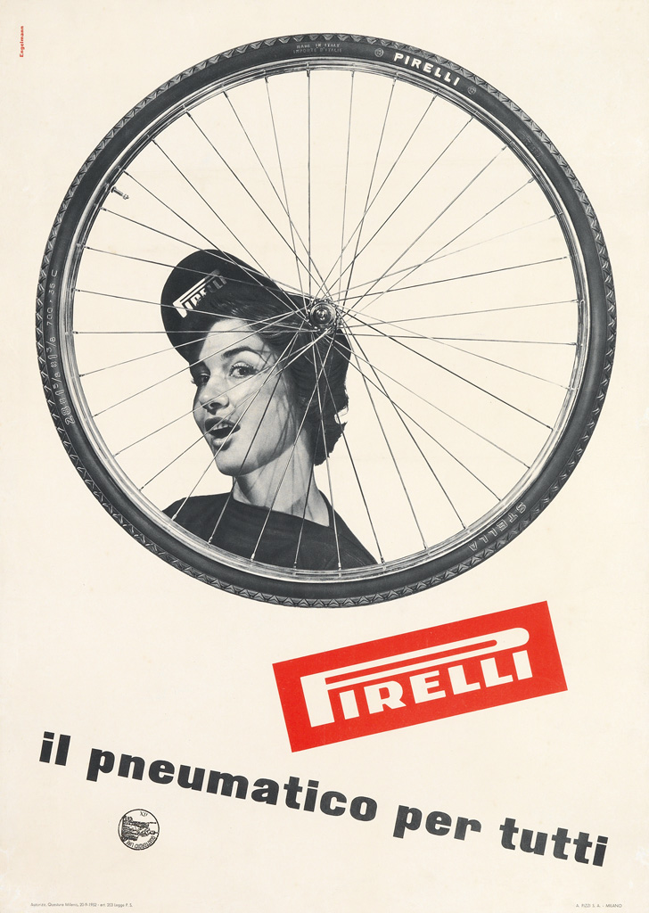 Vintage PIRELLI Bicycle Poster