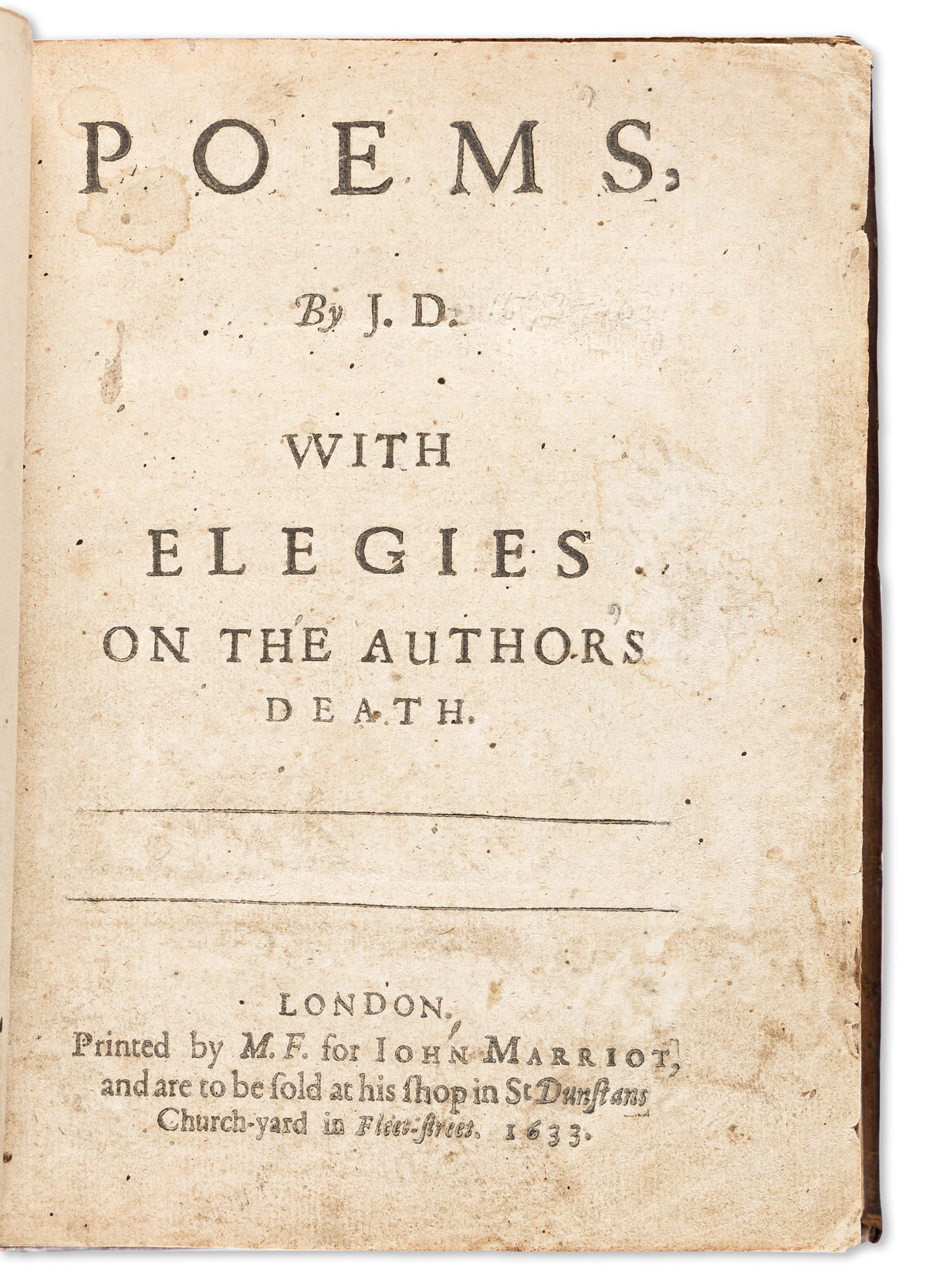 Donne John (1572 1631) Poems with Elegies on the Authors Dea