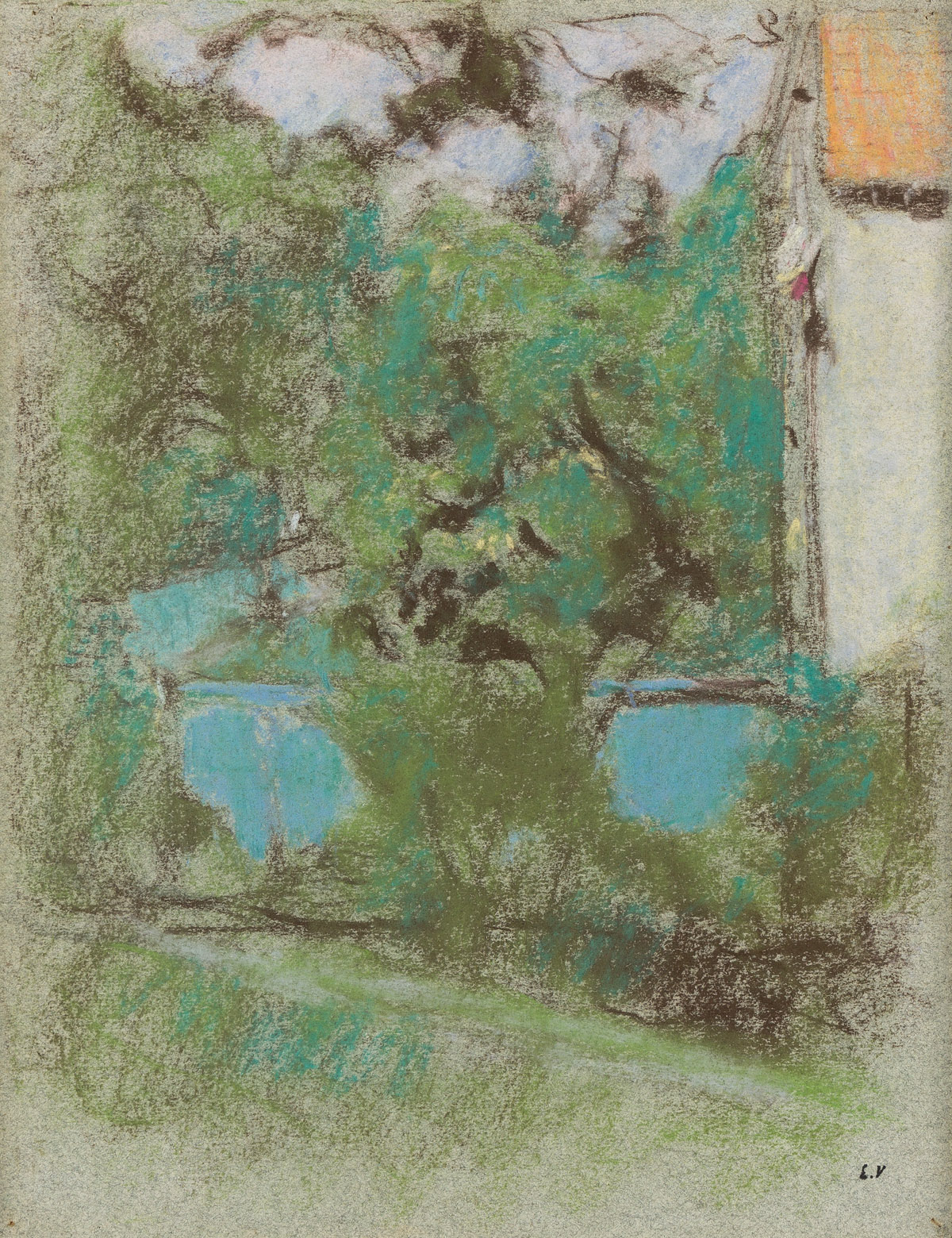 即日発送 Edouard Vuillard、【Le Jardin】 au Soir 絵画/タペストリ