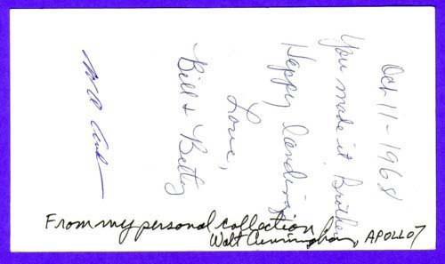 Apollo 7 VIP Card An official NASA VIP post card featuring t