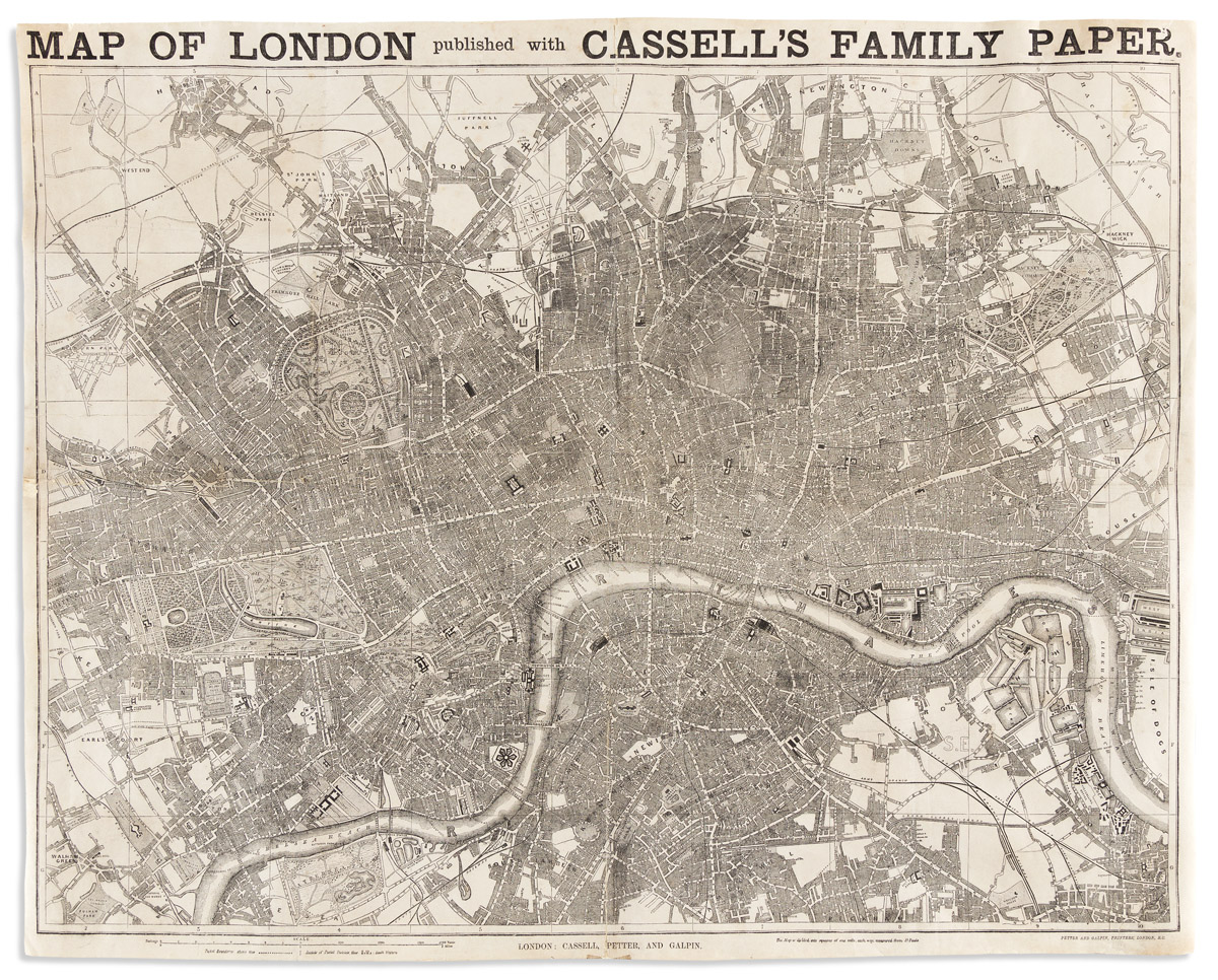 Map of London Published with Cassell's Family Paper.