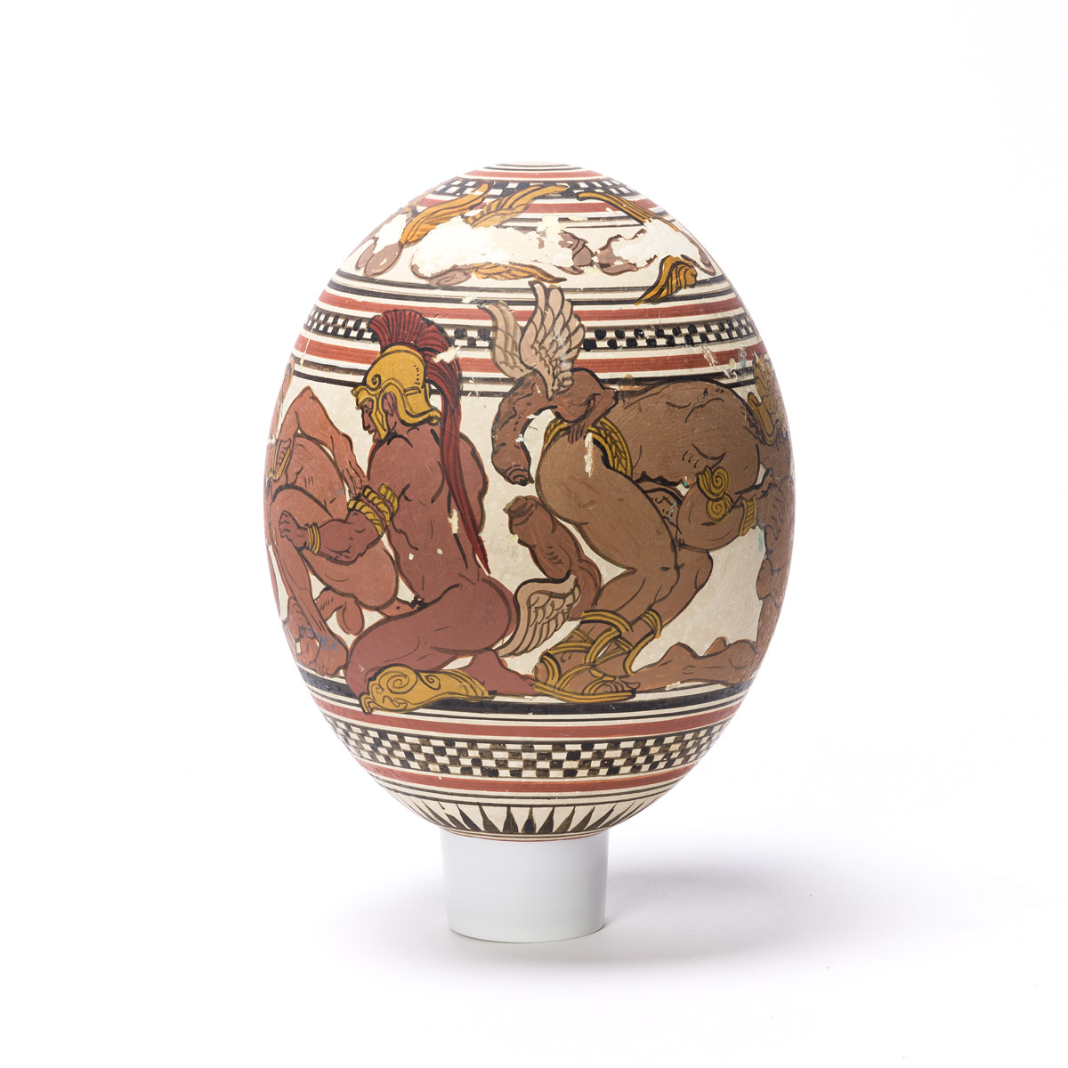 Vintage Hand Painted Ostrich Egg