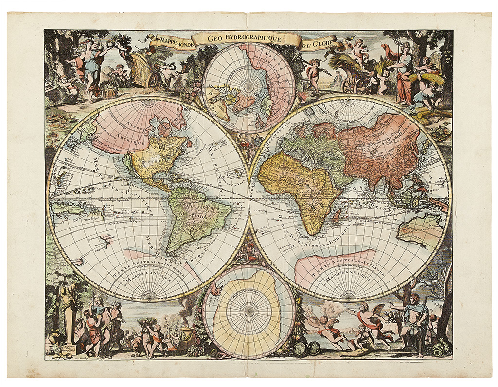 Valk Gerard Mappe Monde Geo Hydrographique Du Globe