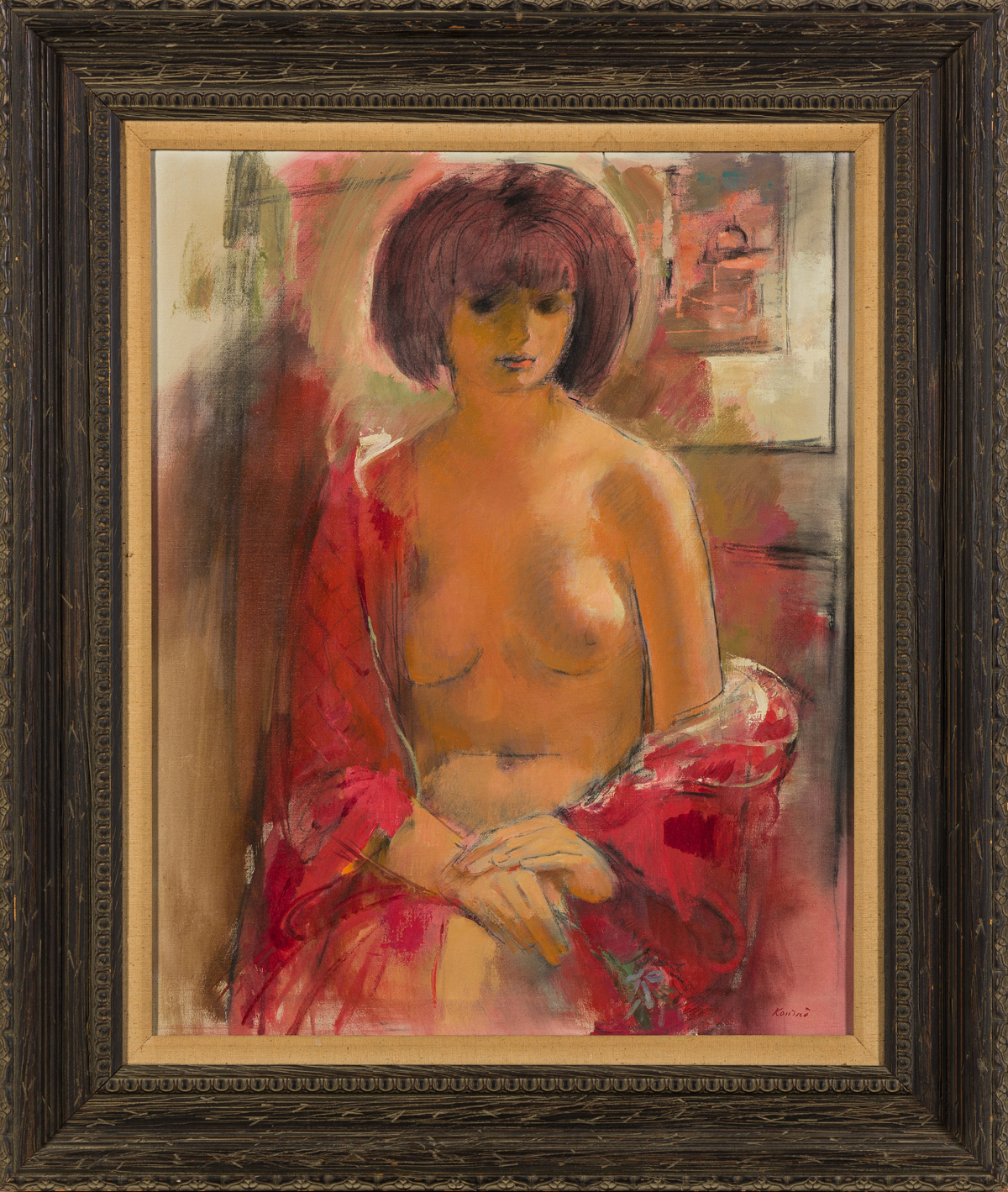 ADOLF KONRAD Nude in a Red Robe