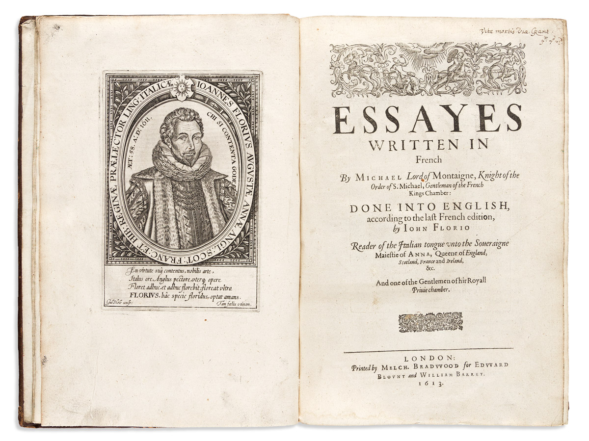 Montaigne Michel de (1533 1592) Essayes Written in French []