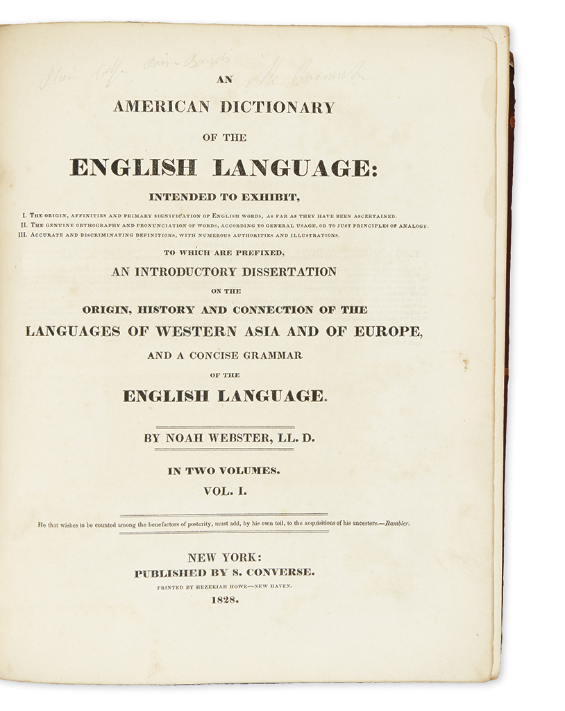 Webster Noah An American Dictionary Of The English Language