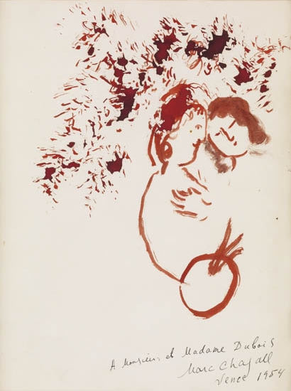 Marc Chagall Couple Damoureux A La Palette