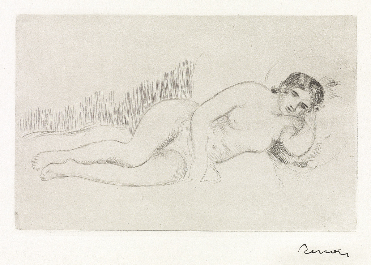 PIERRE AUGUSTE RENOIR Femme nue couchée (tournée à droite) 1