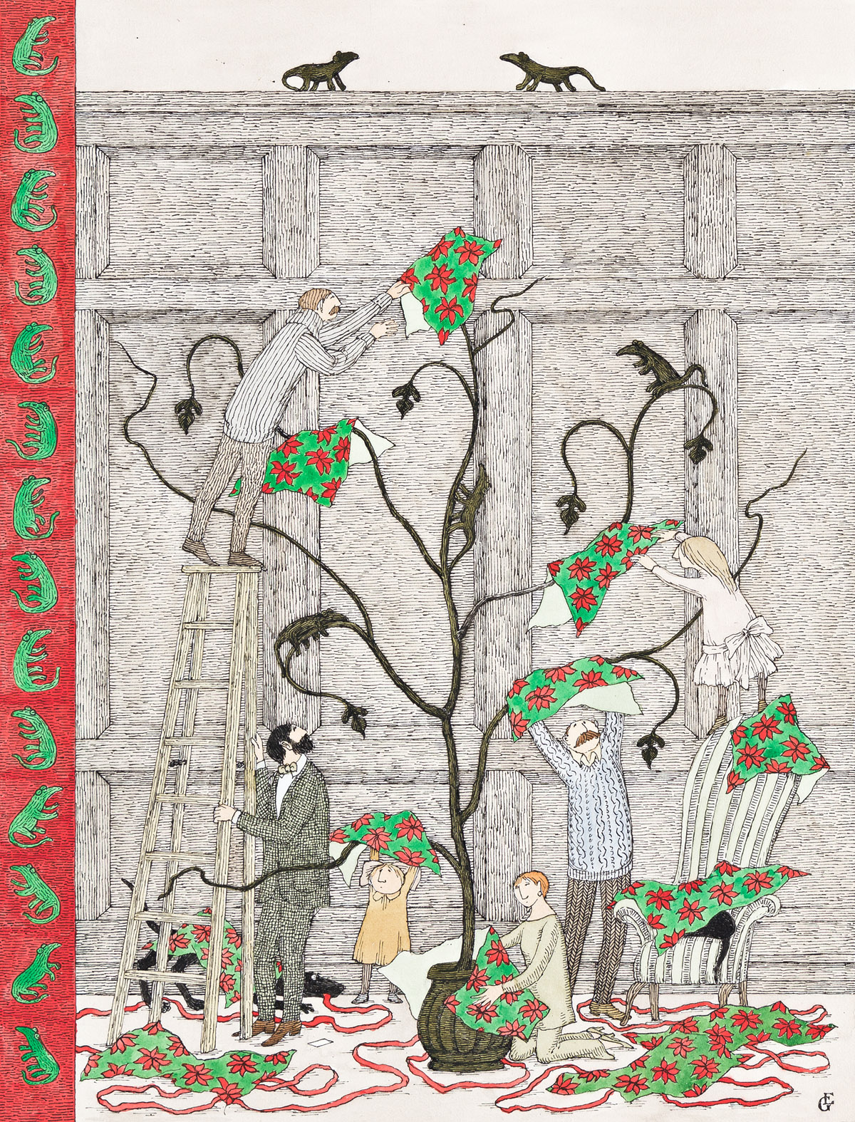 EDWARD GOREY (1925 2000) (THE NEW YORKER) Papering the Tree