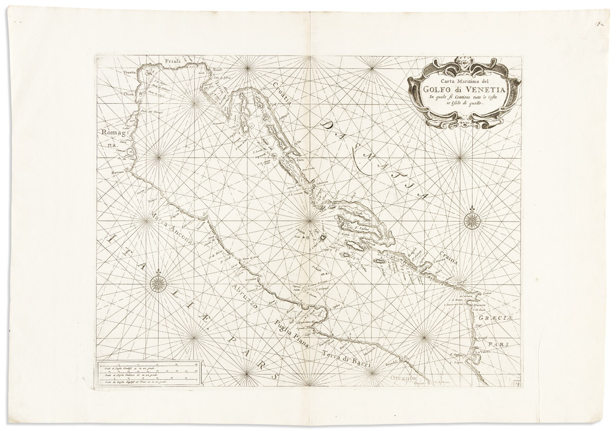 Carta Maritima del Golfo di Venetia In Quale si Contiene Tutte le Coste et Isole di Quello.