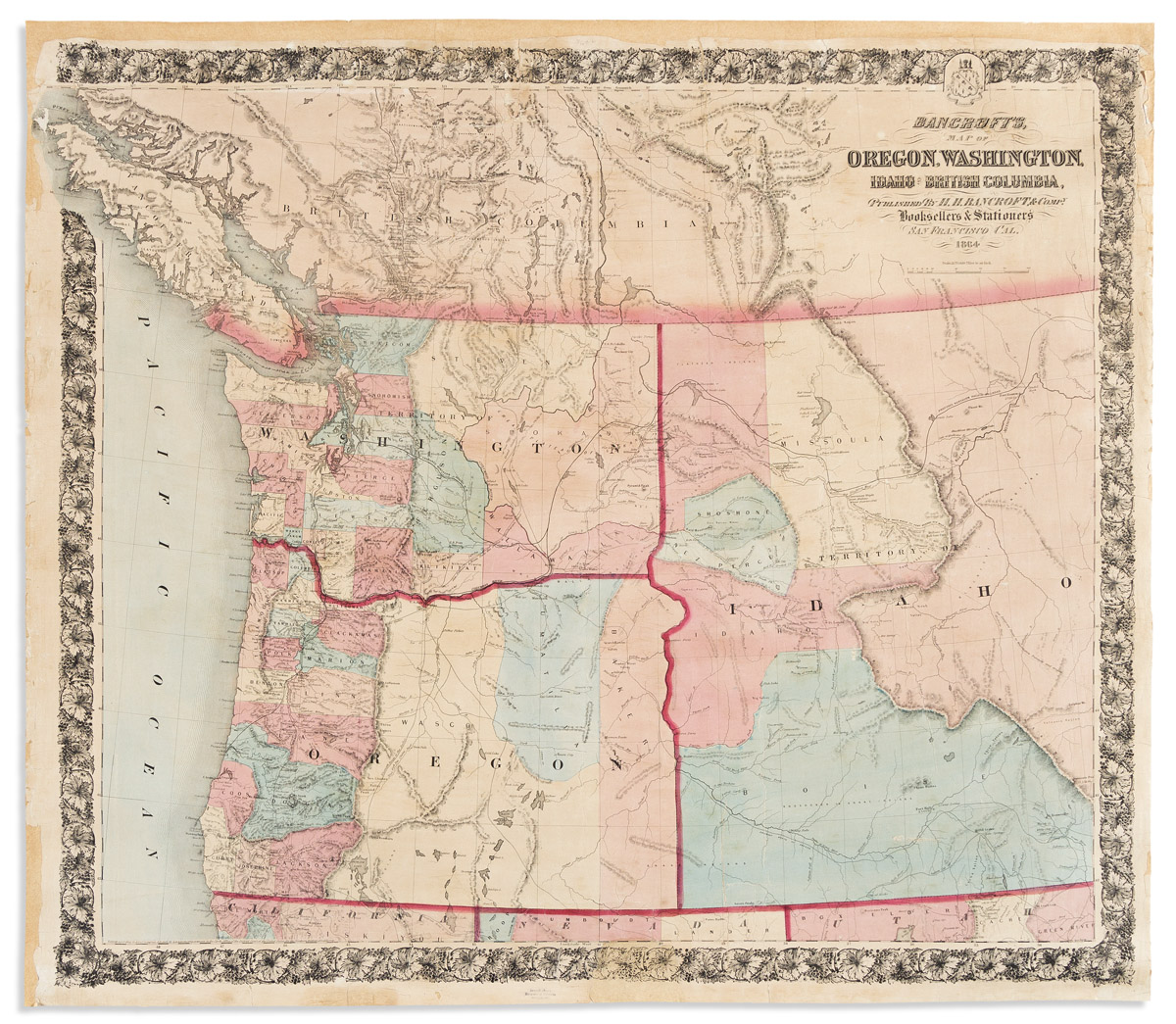 Bancroft's Map of Oregon, Washington, Idaho & British Columbia