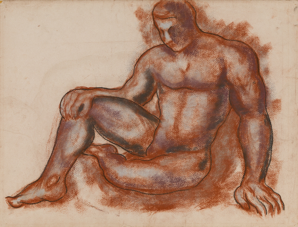 MARSDEN HARTLEY Seated Male Nude
