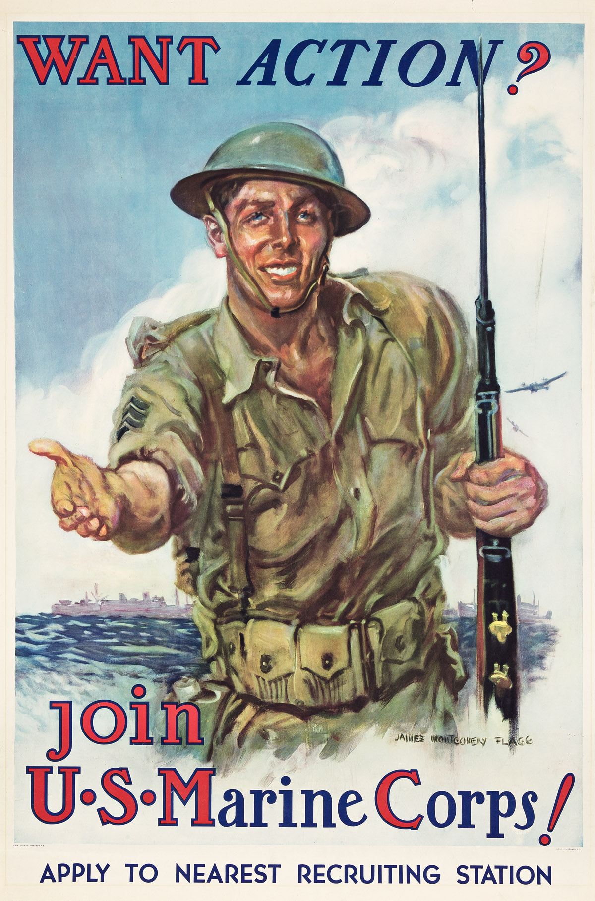 JAMES MONTGOMERY FLAGG (1870 1960) WANT ACTION JOIN U•S• M