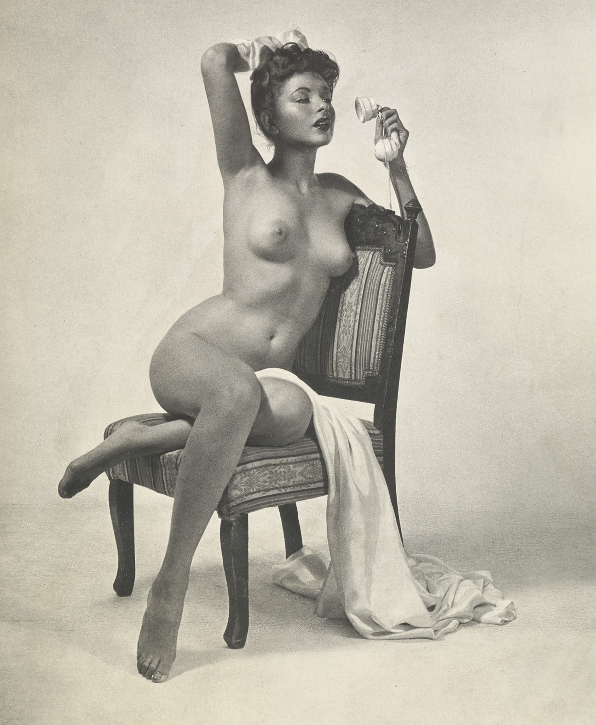 WILLIAM H MORTENSEN 1897 1965 Nude with telephone