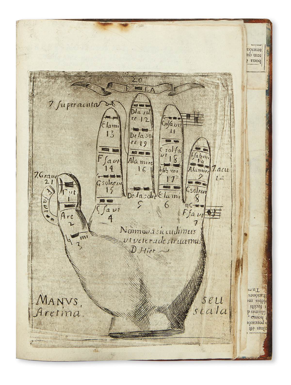 Engraved Guidonian hand