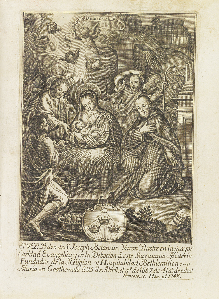 Engraved frontispiece of Nativity