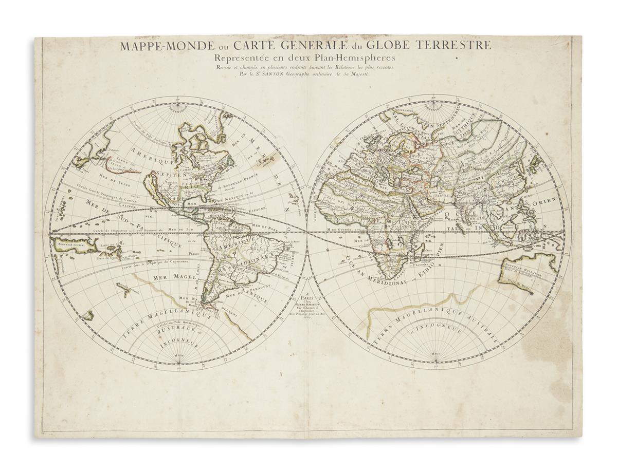 SANSON, NICOLAS. Mappe-Monde ou Carte - auctions & price archive