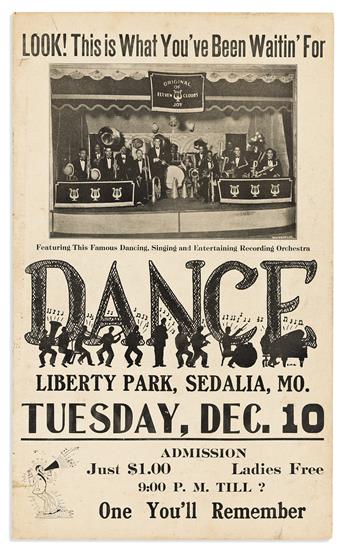 ENTERTAINMENT MUSIC) Pair of posters for two early jazz ac